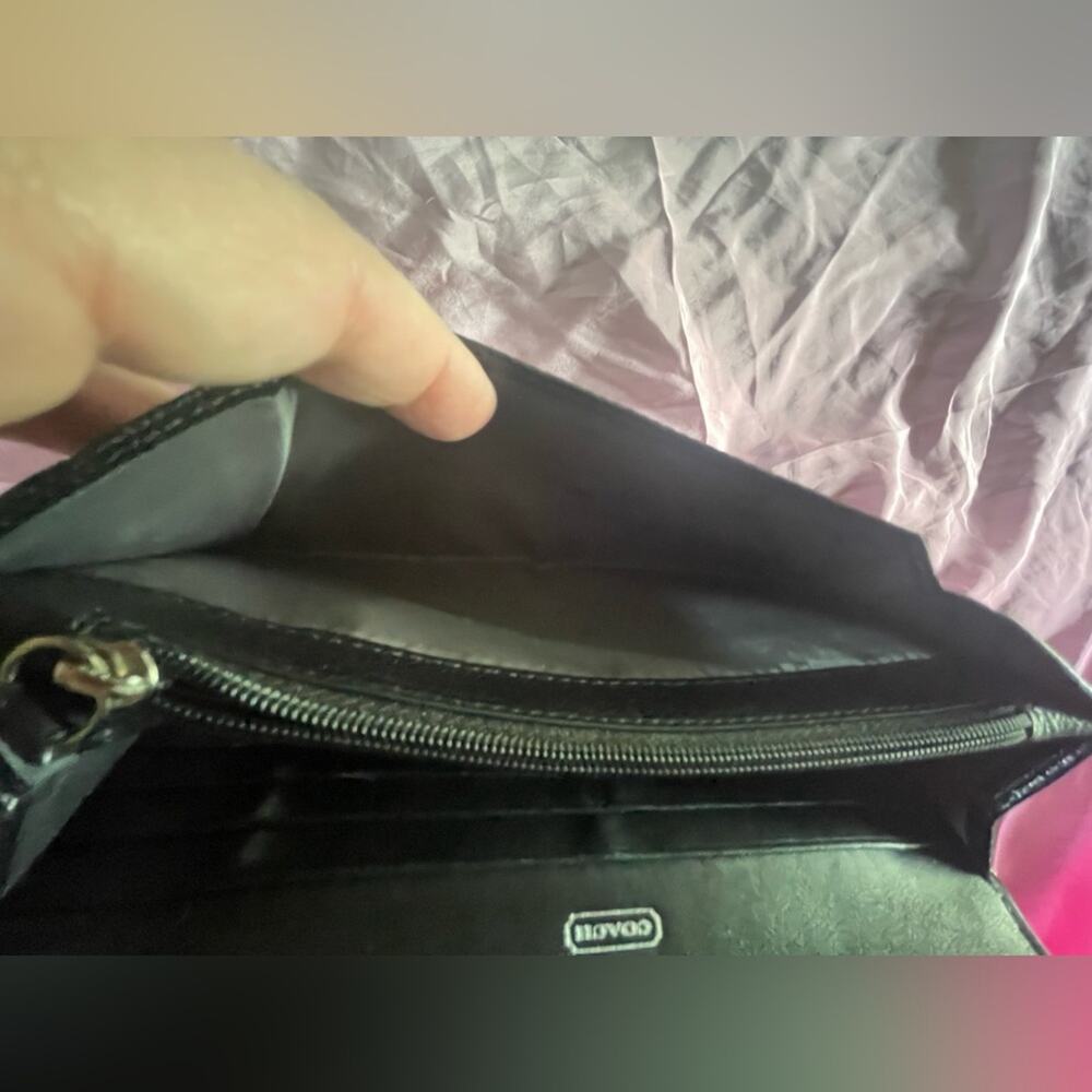 Coach Python Glitter Black Leather Wallet - Euc - image 5